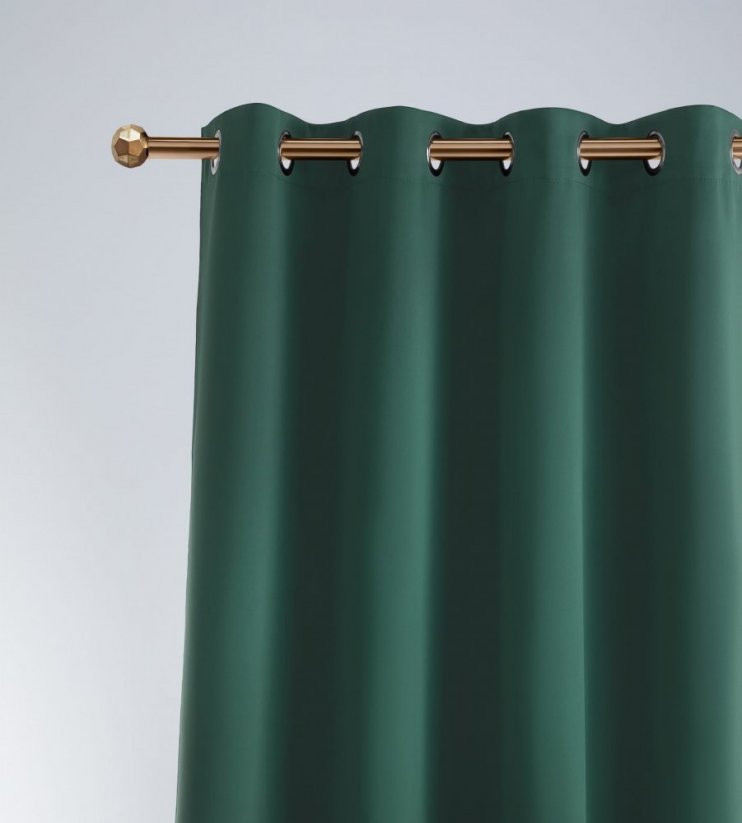 Temno zelena zatemnitvena zavesa z obrobo 140 x 250 cm c​u​r​a​e