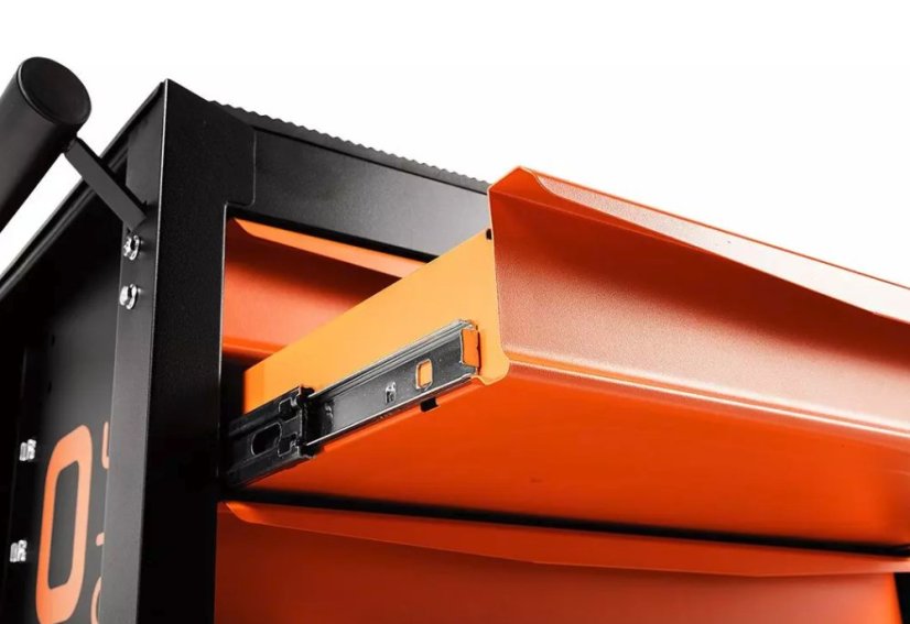 Skrinka na náradie NEO TOOLS s 5 zásuvkami a 117-dielnou sadou – profesionálny dielenský box