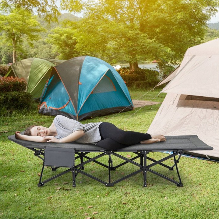 Zložljiv kamping ležalnik 187 × 68 cm – kompakten in udoben