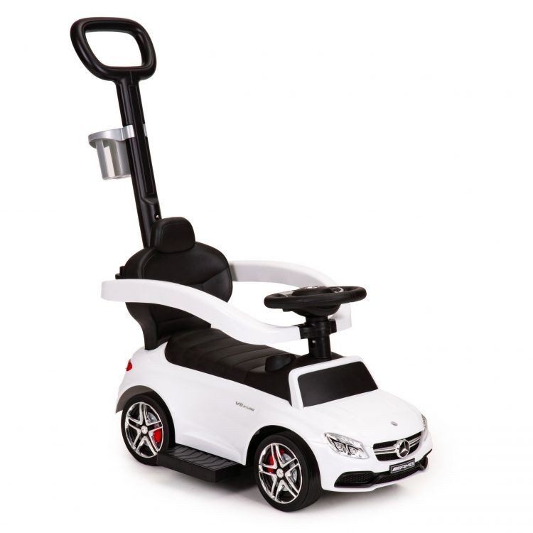 Odrážedlo Mercedes v bílé barvě s rukojetí