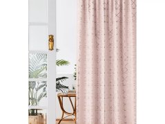 Eleganter puderrosa Ösenvorhang mit zartem Goldmuster 140x260 cm