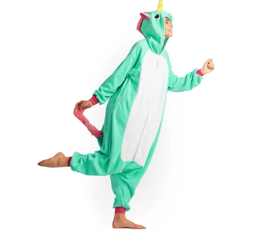 Menthol Kigurumi Jumpsuit mit Einhornmotiv Größe S