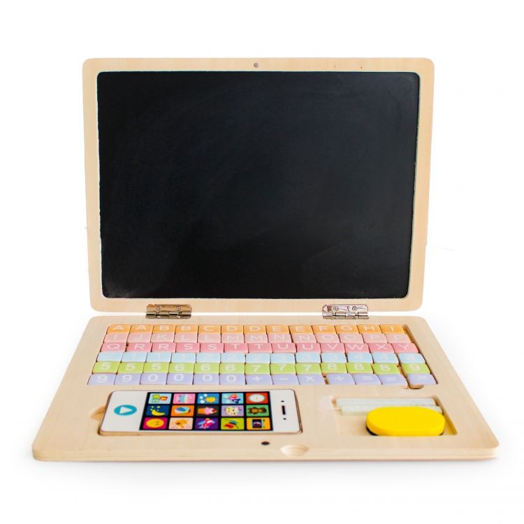 Dřevěná notebooková edukační magnetická tabule