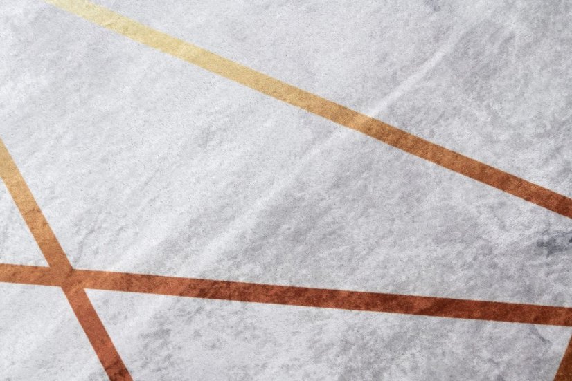 TOSCANA Modern szürke szőnyeg egyszerű arany mintával
