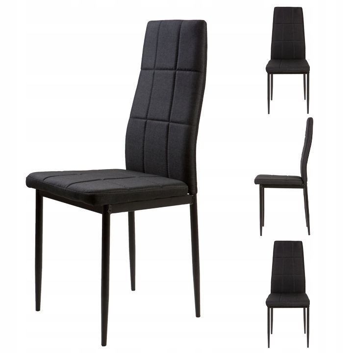 Komplet 4 stolov v črni barvi s sodobnim dizajnom