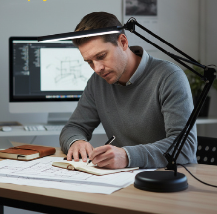 Lampă de masă LED cu braț reglabil - 10 niveluri de luminozitate