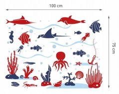 Стикери за стена Подводен свят 100 х 75 см