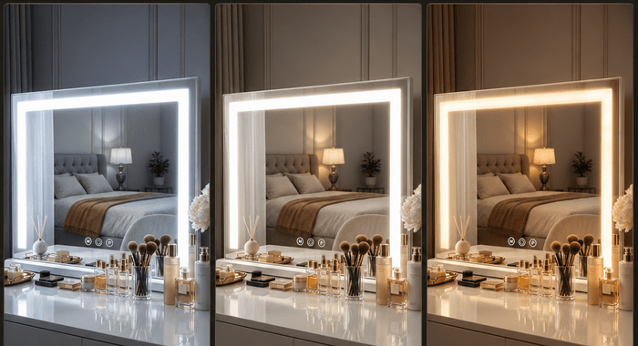 Hollywoodsko LED ogledalo za šminkanje s dodirnim kontrolama – 58 x 46 cm