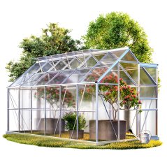 Polycarbonat-Gewächshaus 380 cm x 190 cm x 195 cm - 7,22m2