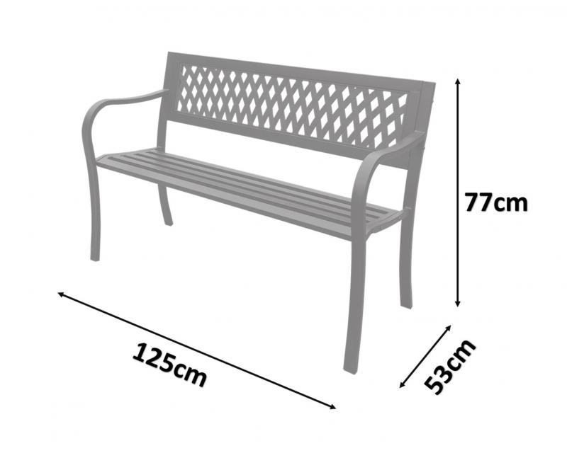 Pohodlná zahradní lavice 125 x 53 x 77 cm