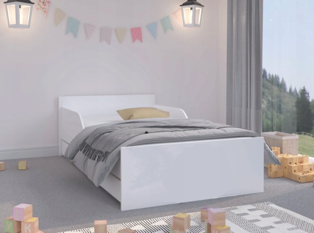 Univerzalni dječji krevetić u klasičnoj bijeloj boji 180 x 90 cm