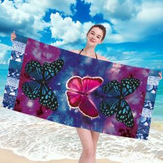 Plážová osuška s motýly