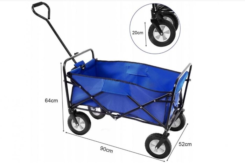 Praktický víceúčelový přepravní vozík v šedé barvě