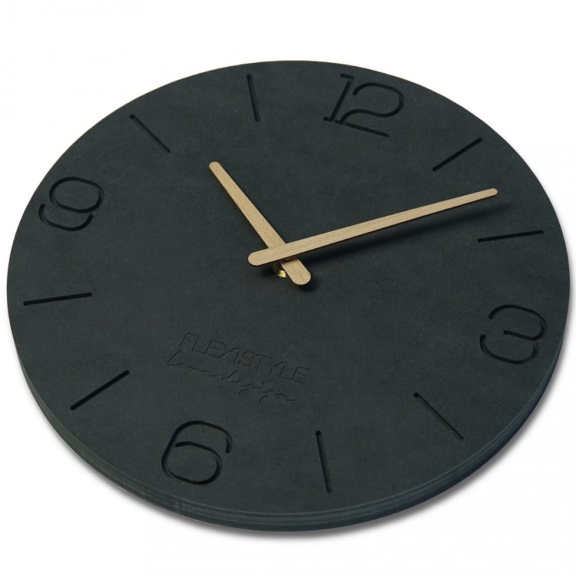Moderní nástěnné hodiny ze dřeva o průměru 30cm