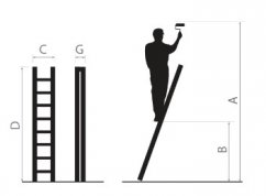 Jednodielny oporný rebrík z hliníka so 7 stupňami a nosnosťou 150 kg