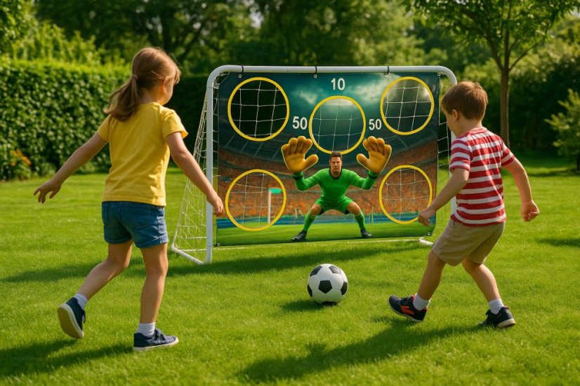 Veľká futbalová bránka s otvormi 180x61x122 cm