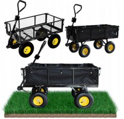 Praktischer Garten-Trolley 2in1 in schwarz 