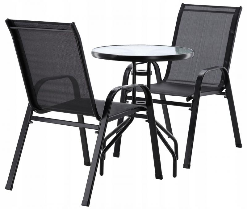 Sada nábytku na balkon nebo terasu v černé barvě