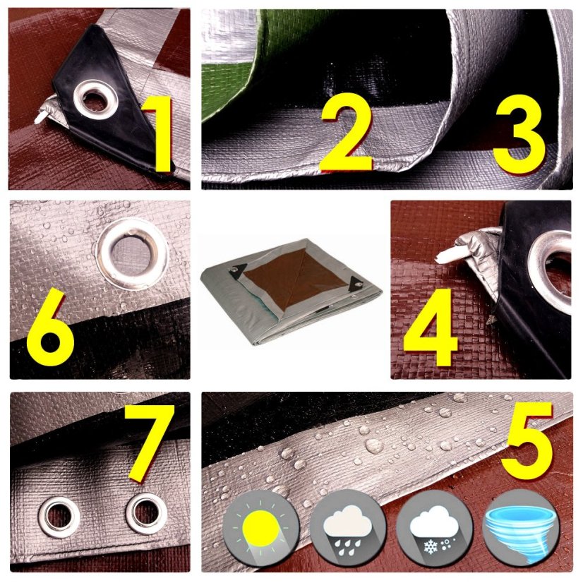 Prelată rezistentă la îngheţ, maro-argintie