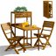 Set da giardino 3 pezzi CASARIA® in legno di acacia - tavolo pieghevole + 2 sedie