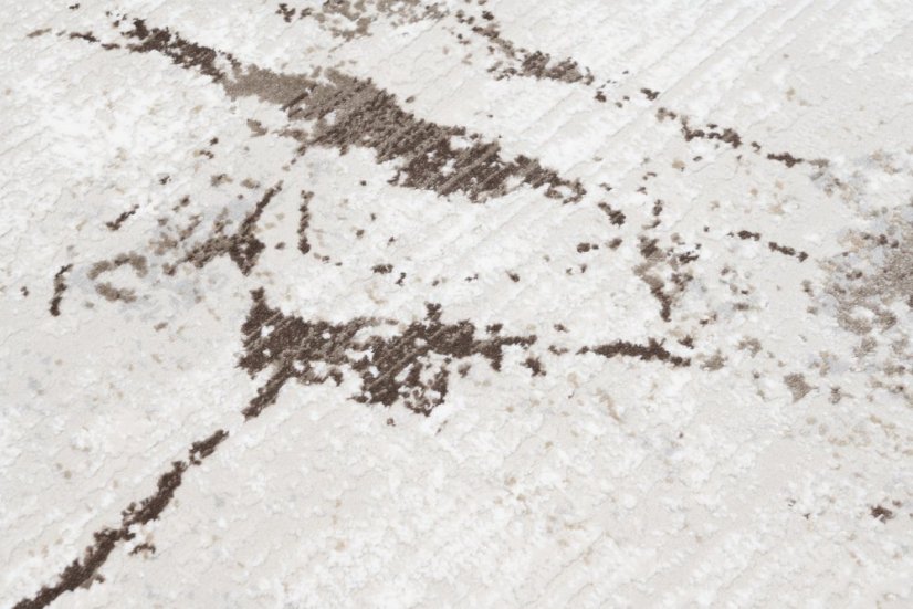 Cremefarbener Vintage-Teppich mit abstraktem Muster