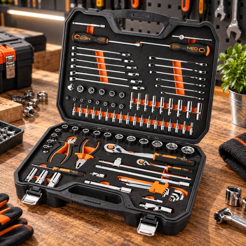 Set de scule NEO TOOLS în cutie – 95 de piese