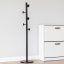 Stojanový vešiak REDA 174 cm – čierny kovový vešiak s mramorovou základňou