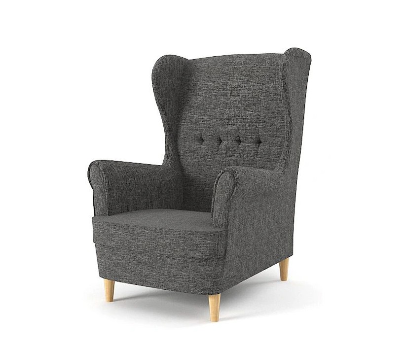 Designové křeslo tmavě šedé barvy ve skandinávském stylu