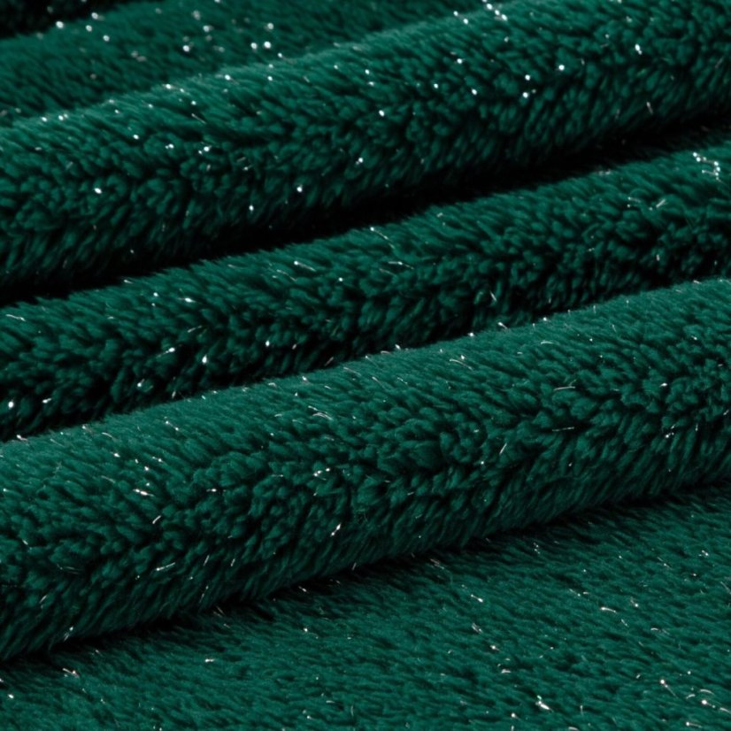 Luxusné flanelová deka s elegantnou striebornou niťou - zelená