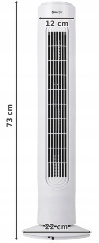 Stĺpový ventilátor MalTec WK120WT biely