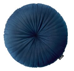 Tmavě modrý dekorační kulatý polštář 45 cm