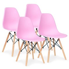 Sada čtyř růžových židlí