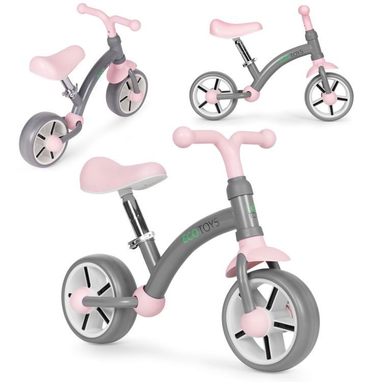 Dječji bicikl bez pedala ECOTOYS - Boja: Bijelo-crna