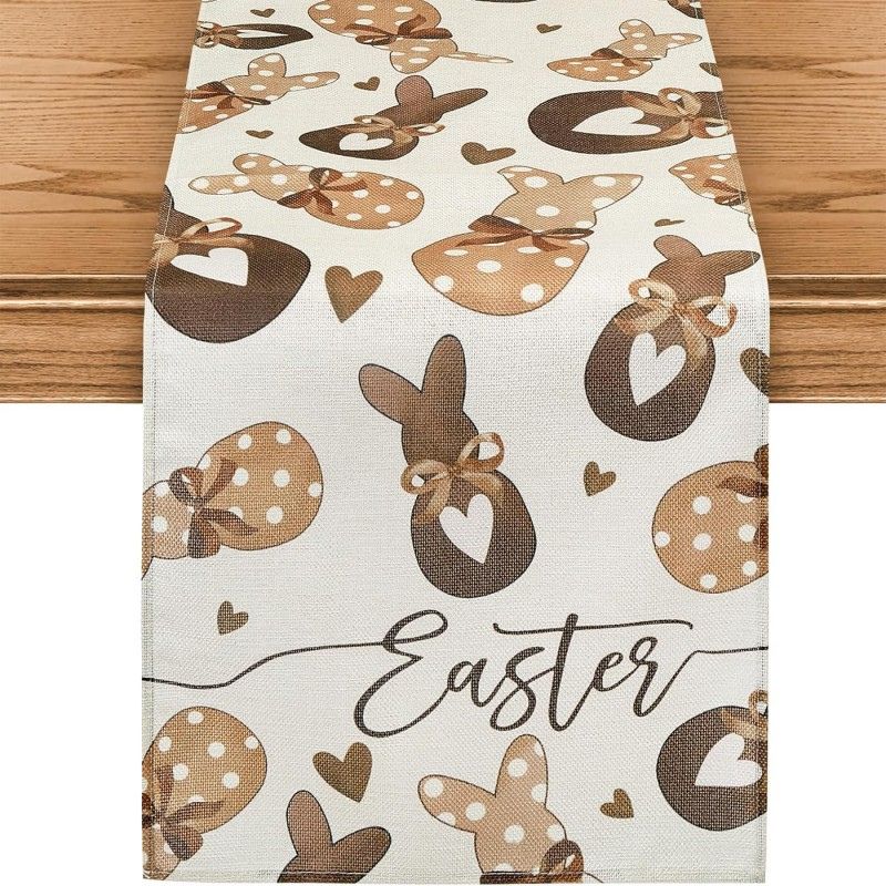 Velikonočni laneni prt - namizni tekač 180 x 33 cm
