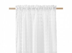 CASABLANCA бяла завеса с шарка на топки 140 х 250 см