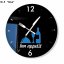 Črna okrogla kuhinjska ura - Farba  produktu: Modra
