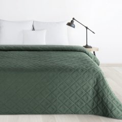 Elegáns ágytakaró - zöld, geometrikus mintával