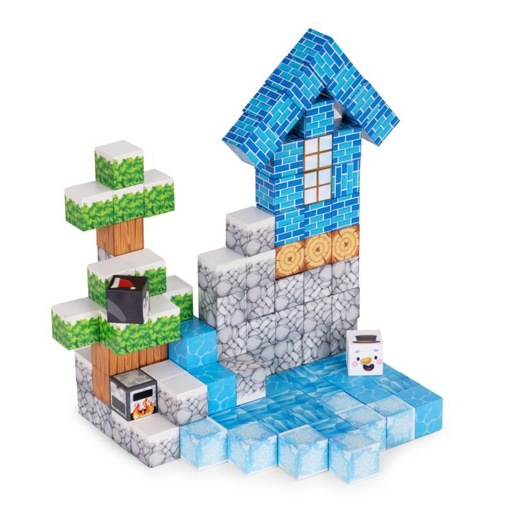 Magnetischer Baukasten, Würfel für Kinder - 124-teiliges Set, Winterlandschaft