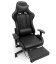 Scaun de masaj pentru gaming cu suport pentru picioare - negru