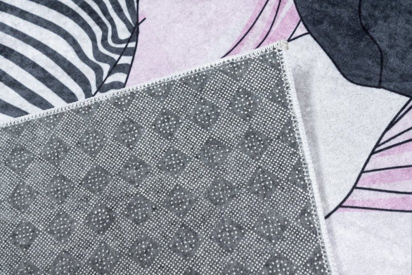 Detský koberec do dievčenskej izby so slečnou s kávou