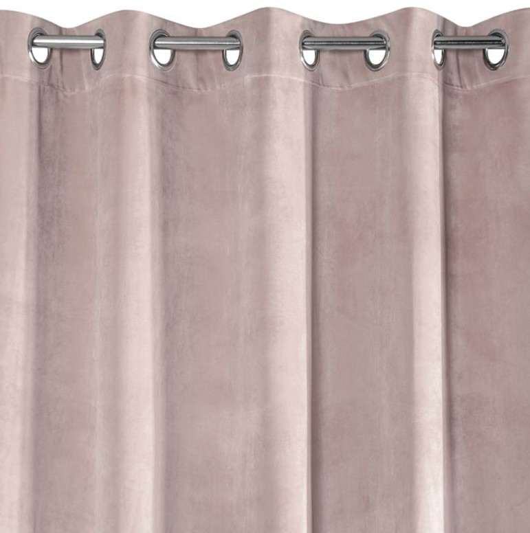 Pudrově růžový závěs do ložnice 140 x 250 cm - Rozměr: Délka: 250 cm