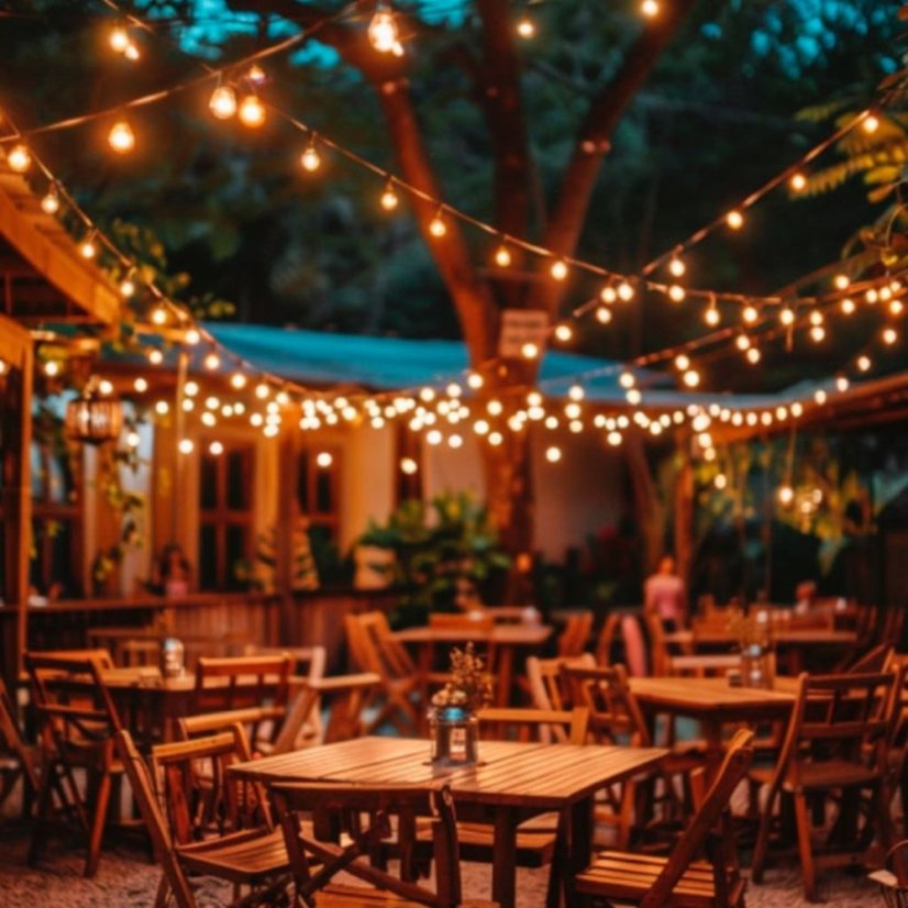 Vrvica vrtnih LED luči 15 m - 20 okrasnih žarnic G40, topla bela svetloba, IP44