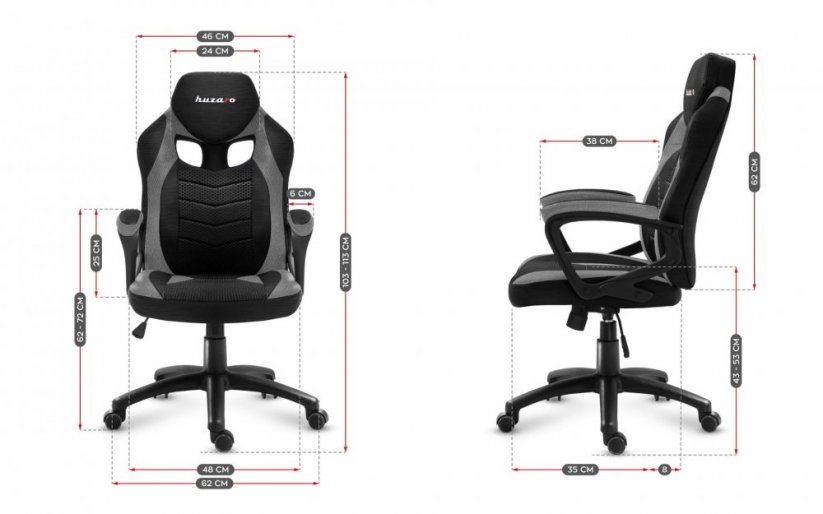 Minőségi gamer szék sötétszürke FORCE 2.5 színben