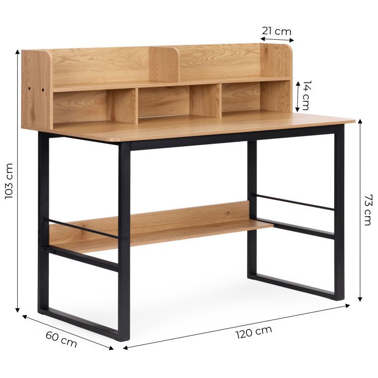 Písací, pracovný stôl s policami 120 x 60 cm