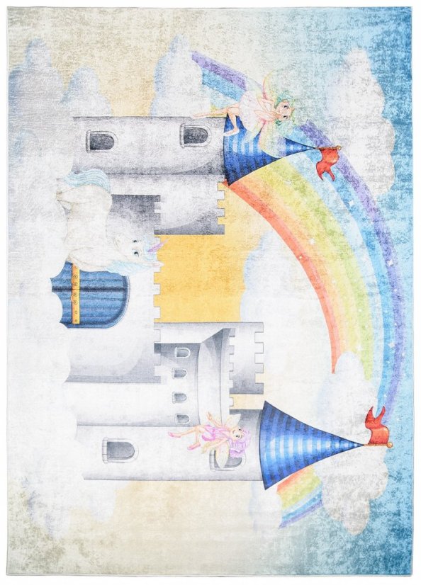 Detský koberec s motívom rozprávkového zámku 