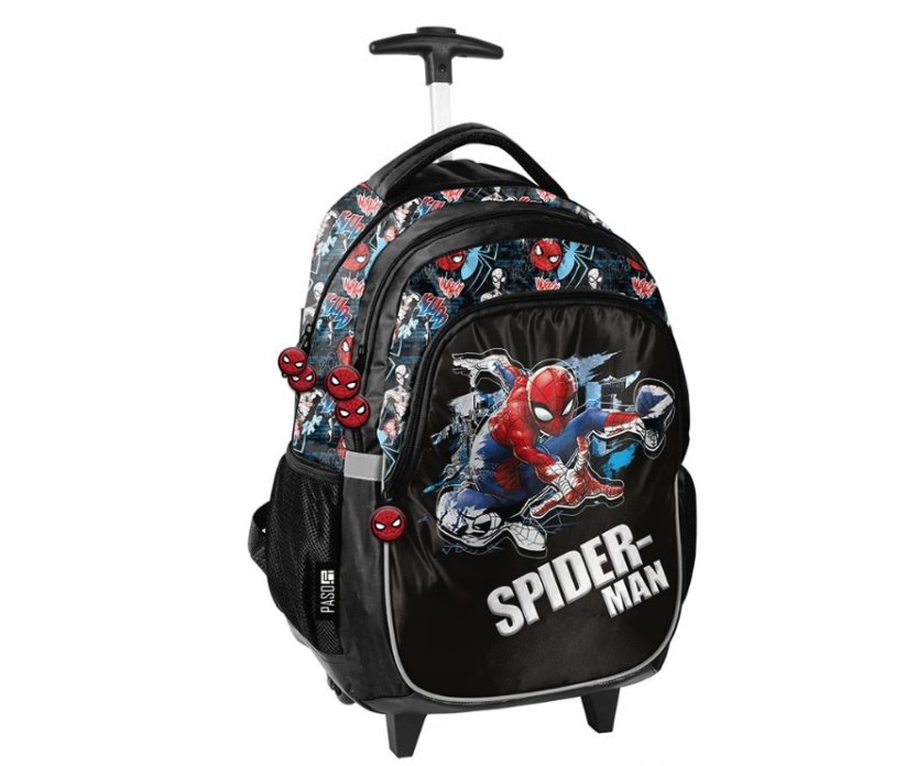 Set scuola 3 pezzi SPIDER-MAN - zaino su ruote + astuccio per matite + borsa a pantofola