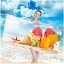 Prosop de plajă cu model băutură de vară, 100 x 180 cm