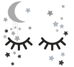 Autocolant de perete gri-negru Sleep