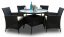 Kerti rattan asztal és szék fekete színben