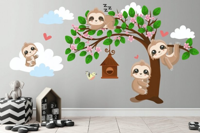 Sloths In Love csodálatos falmatrica 80 x 160 cm